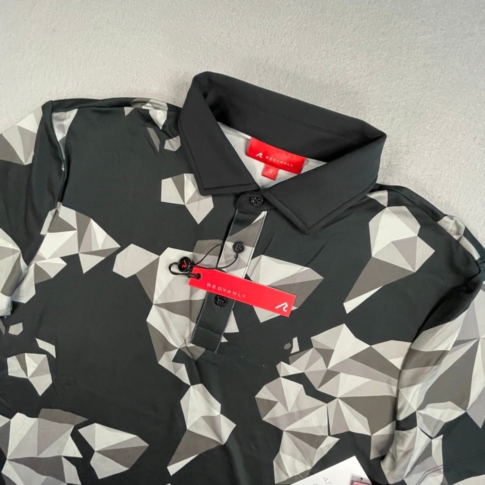 Redvanly Bond Polo Tuxedo Geometric Print Athletic‎ Luxury Mens Shirt